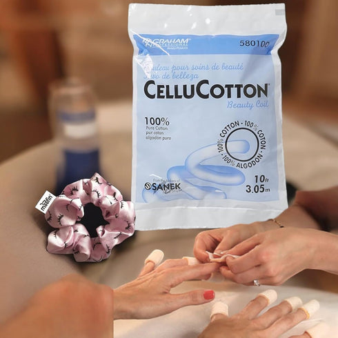 Cellucotton, 10ft Coil, Bundle With With Bonus Hair Tie, Absorbent Cotton Coil For Hair Perm, Makeup Removal Skin Care, Allergy Friendly Cotton Pe...