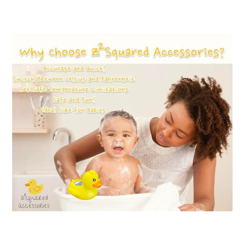 ZSquared Accessories Baby/Infant Bath Floating Toy Water Duck Safety Thermometer with Temperature Warning (Lady Duck)...