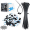 200pcs 3/4" 3M Back-Glue Self Adhesive Black Strong Cable Zip Tie Mounts with 8" Ties, Screws, UV Protection Outdoor Sticky Wire Fasteners Cable C...