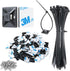 200pcs 3/4" 3M Back-Glue Self Adhesive Black Strong Cable Zip Tie Mounts with 8" Ties, Screws, UV Protection Outdoor Sticky Wire Fasteners Cable C...