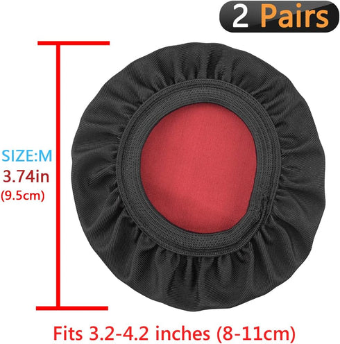 Geekria 2 Pairs Flex Fabric Headphones Ear Covers, Washable & Stretchable Sanitary Protectors for Over-Ear Headset, Sweat Cover for Gym, Gaming (M...