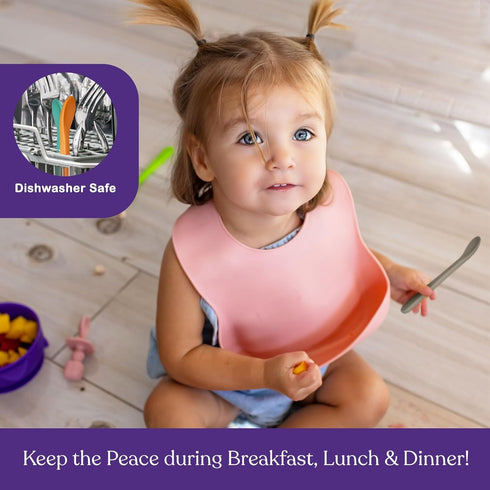 Baby Spoons First Stage Silicone Baby Spoon – Self Feeding Baby Utensils – Infant Spoons First Stage Baby Feeding Spoon - Soft & Gentle on Gums - ...