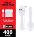 Stock Your Home 400 Count 3-Inch Plastic Mini Taster Spoons - Perfect for Sampling, Desserts, and Parties, Disposable and Durable Utensils...