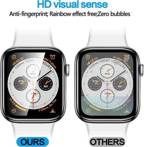 2 Pack Watch Tempered Glass Screen Protector for Apple Watch 44mm Series 6/SE/5/4 Full Coverage Bubble-Free Scratch-resistant Anti-Fingerprint Scr...