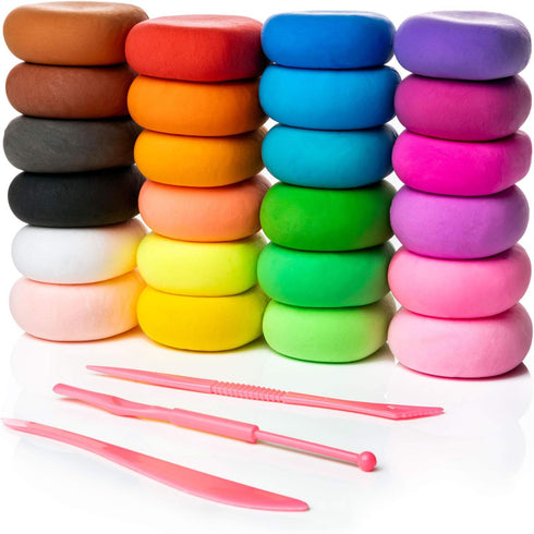 Artsity Air Dry Clay, 24 Colors Modeling Set with 3 Sculpting Tools, Magic Foam Clay for Kids and Adults, Gift for Boys and Girls...