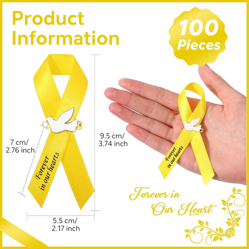 Geosar 100 Pcs Dove Funeral Ribbons Memorial Ribbon Funeral Pins Memorial Service Respect Personalized Ribbon Bow with Safety Pins and White Dove ...