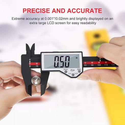 Digital Caliper, 0-6" Electronic Caliper Auto - Off Feature with Large LCD Screen Vernier Caliper Conversion Measuring Tool for Length Depth Inner...