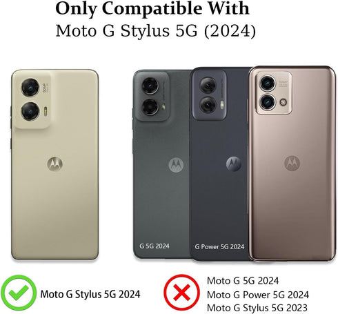 Weycolor for Moto G Stylus 5G 2024 Case with Camera Lens Cover, HD Screen Protector, 10 FT Military Grade Drop Protection, Magnetic Ring Holder Ki...