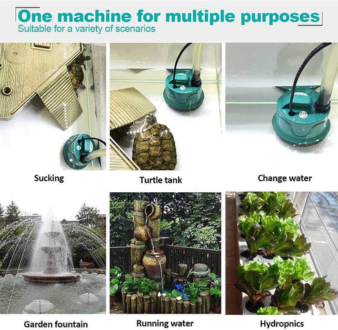 Upettools Submersible Water Pump, Ultra Silence Circulation Multifunctional Water Pump with Handle for Pond, Aquarium, Hydroponics, Fish Tank Foun...