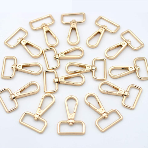 12 Pcs D Ring Swivel Lobster Claw Clasp, Push Gate Snap Hooks Trigger Clips(Gold, 1 1/4 inch)...