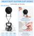 VIS'V Suction Cup Hooks, Black Shower Suction Hooks Bathroom Heavy Duty Vacuum Suction Cup Double Hooks Removable Reusable Suction Hanger Holders ...