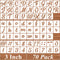 3 Inch Alphabet Letter Stencils - 70 Pack Letter Number Stencil Templates with Signs for Painting on Wood, Reusable Calligraphy Numbers and Letter...