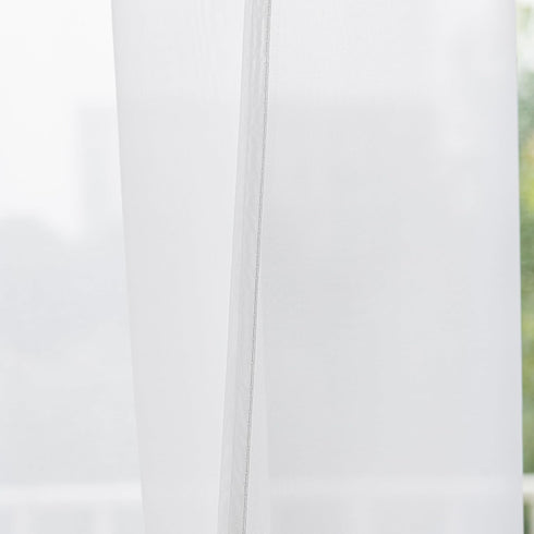 Aquazolax Sheer Curtains for Door Window Set of 2, Lightweight Privacy Window Curtain with Elegant Design for Front Door/Indoor Use with Tiebacks,...