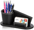 PU Leather Desk Organizer, Creative Stylish Office Accessories, Pen Holder Business Name Cards Holder Stand, Multi-Function Desktop Stationery Cad...