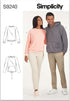 Simplicity Unisex Raglan Pullover Shirts Sewing Pattern Packet, Design Code 6580, Sizes XS-S-M-L-XL, Multicolor...