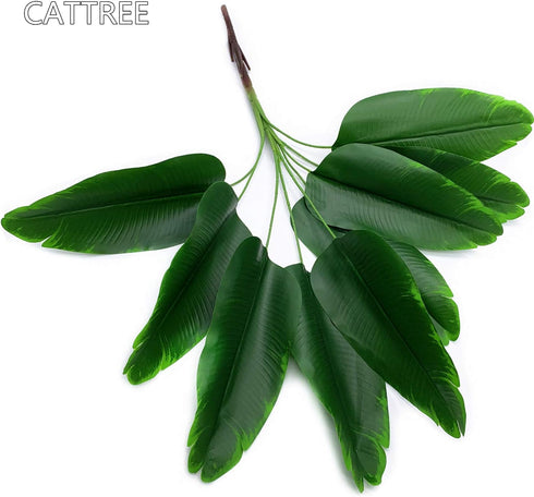 CATTREE 33 inch Tall Artificial Banana Tree, 9 Branches with Brown Leaves, UV Resistant Plastic, Ideal for Decorating Indoors or Outdoors...