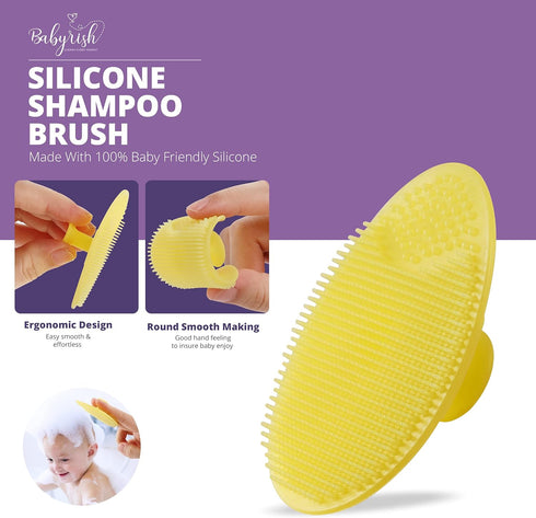 Baby Brush Set for Newborn - Baby Hair Brush with Soft Goat Hair Bristles - Wooden Toddler Hair Brush with Baby Comb, Massage Brush & Cradle Cap B...