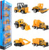 BenRich 6 Pcs Mini Die Cast Car Set 1/64 Scale Alloy Construction Trucks - Dump Truck, Excavator, Forklift, Road Roller, Bulldozer, Mixer Truck - ...