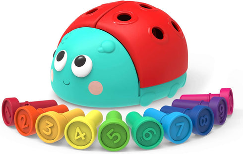 Battat Education – Fine Motor Peg Toy for Toddlers, Kids – Montessori Toy with Pegs – Educational & Developmental Toy – Learning Ladybug – 18 Mont...