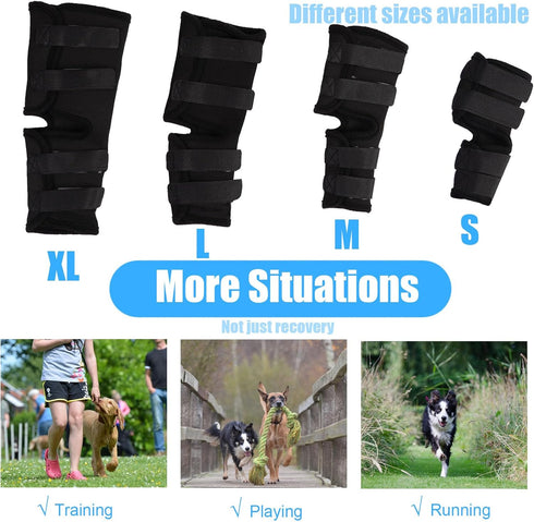 Dog Hind Leg Brace Protects Wounds, Dogs Leg Compression Joint Wrap for Recovery, Pair of Dog Elbow Brace Prevents Injuries, Pet Leg Hock Protecto...