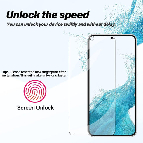 BIGFACE Galaxy S22 Plus Tempered Glass Screen Protector, 2 Pack, Anti-Scratch, Ultrasonic Fingerprint Unlock, Case Friendly, 9H Hardness...