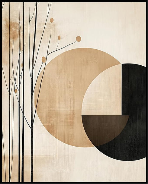 Posterizer 1 pcs-minimalist, geometric design-gold and black 7-Abstract & Modern Art-Gift for Men Women Teens-Chic Home Decor- unframed wall art...