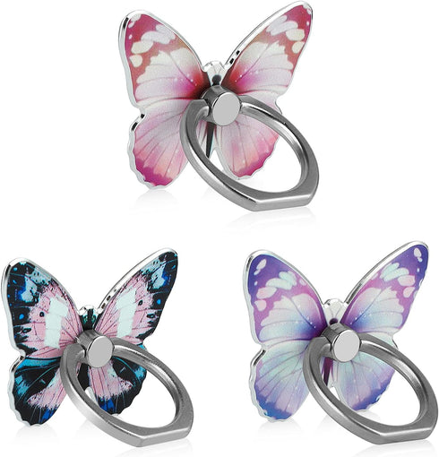 LSL Cute Butterfly Cell Phone Ring Holder 360°Rotation Metal Finger Stand Kickstand Universal Compatible with iPhone Samsung Galaxy LG Google Pixe...
