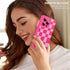 ZIYE for iPhone 14 Pro Max Case Hot Pink Grids Plaid Checkerboard Pattern Phone Case with Camera Protection,Soft TPU Silicone Rubber Protective Co...