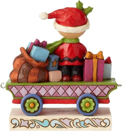 Enesco Peanuts by Jim Shore Charlie Brown Christmas Train Figurine, 4.72"...
