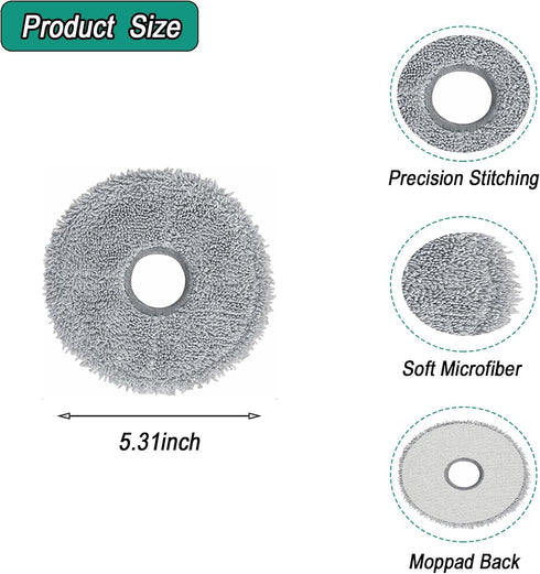 Mop Pad Accessories for Dreame X30 Ultra/ L10s Pro Ultra Heat / X40 ultra/ X30 Pro Plus/ X30 Pro Ultra Robotic Robot Vacuum, Washable and Reusable...
