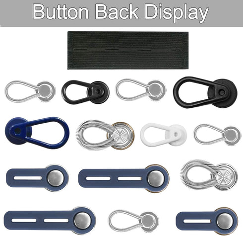 24 Pcs Extender Button Set, Flexible Adjustable Elastic Waist Extender Button, Invisible Collar Neck Extenders, No-Sew Extend Buttons for Women an...