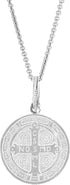 Ritastephens Sterling Silver San Benito St Saint Benedict Medallion Medal Pendant Necklace (3 sizes)...