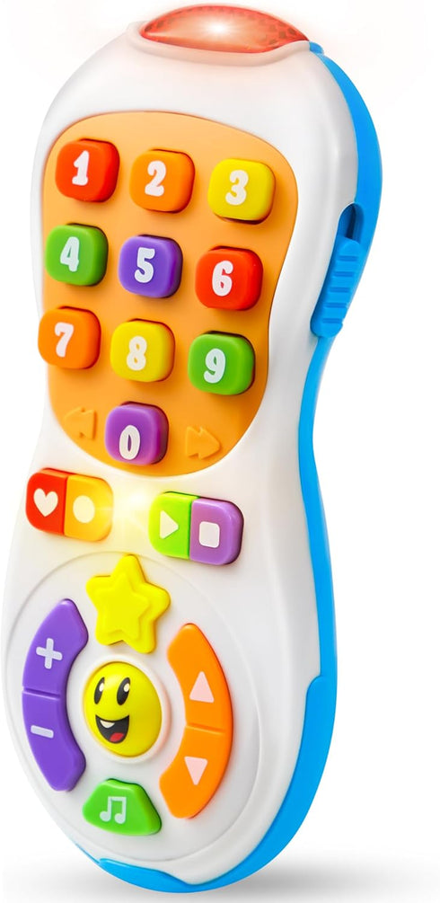 JOYIN Baby Toys 6-12 Months - TV Remote Control Toy with 40+ Music and Learning Phrases & Volume Control, Fun Toddler Learning Gifts for 1 2 3 Yea...