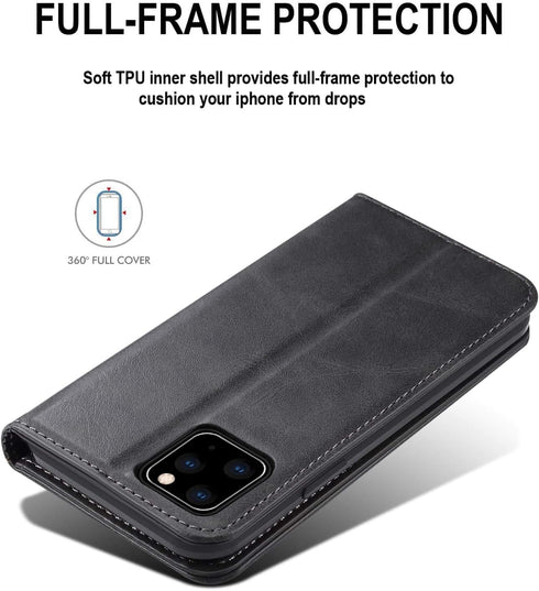 SINIANL Compatible with iPhone 12 Case, iPhone 12 Pro Wallet Case with Card Holder, Leather Book Folding folio Case with Kickstand Magnetic Closur...
