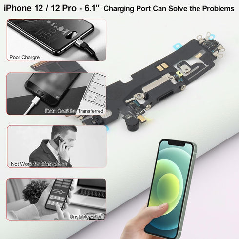 Dock Connector for iPhone 12 Pro Charging Port Replacement for iPhone 12 USB Charger Board Flex Cable Parts with Tools...
