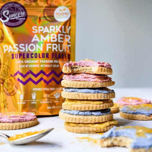 Suncore Foods Sparkling Passionfruit Flakes, Golden Yellow Food Flakes, Gluten-Free, Non-GMO, 3.5oz (1 Pack)...