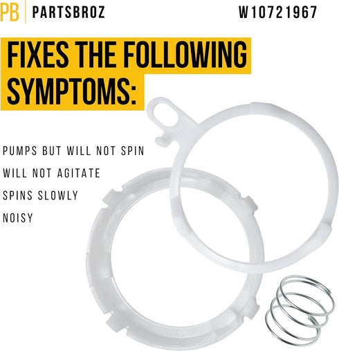 W10721967 Washer Pulley Clutch Kit Compatible With Whirlpool Maytag Drive Splutch Cam Part AP5951296 W10239973 PS10057144 MVWC400XW4 MVWC415EW1 MVWC450XW3 MVWC565FW0 MVWC565FW1 MVWX655DW1 RTW4516FW2