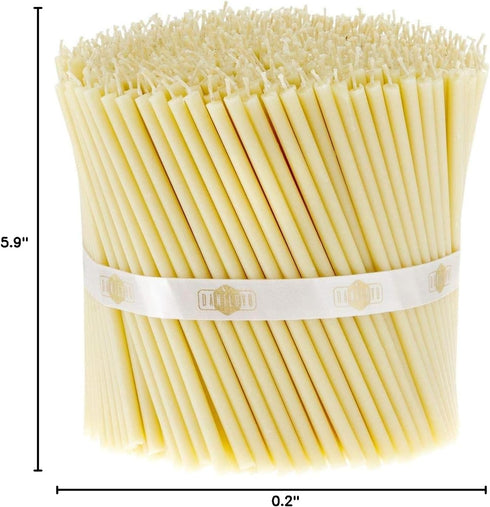 Danilovo Thin Taper Beeswax Candles - Honey-Scented, Decorative Candles Ideal for Birthday Decoration or Church Prayers - White Drip Free, Tall & ...