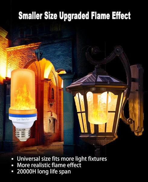 Smaller LED Flame Light Bulbs,4 Modes Flickering Halloween Light Bulbs for Outdoor Decoration with Gravity Sensor,E26 Base Fire Effect Light Bulb ...