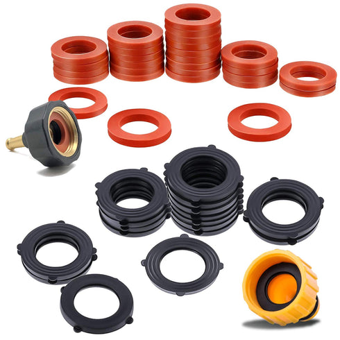 50 Pack Garden Hose Washers Fit All 3/4" Standard Water Hose Washers and Faucet Fittings, Heavy Duty Rubber Washer Seals Pressure Hose Washers...