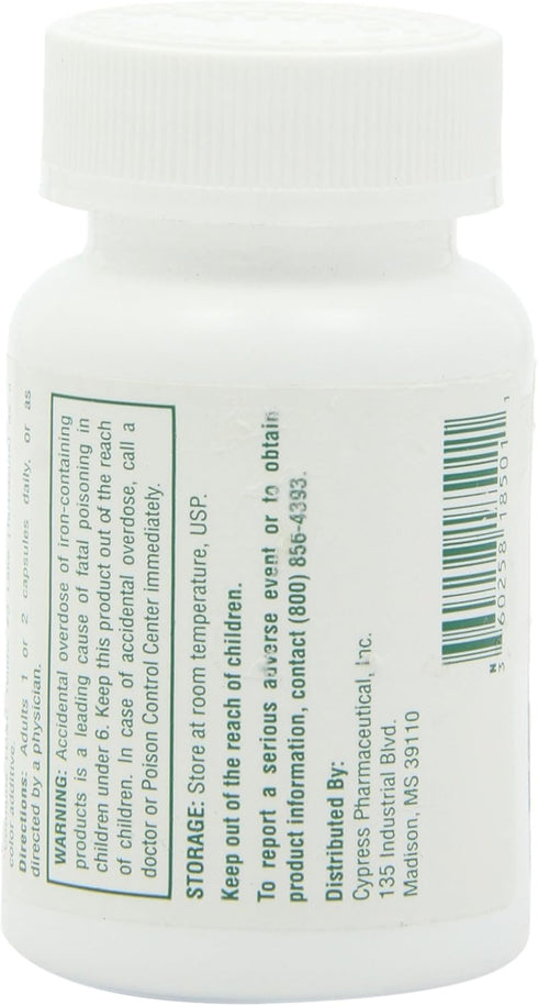 Dietary Supplement - Poly Iron Capsules 150 mg (100 caps per bottle) by Cypress Pharmaceutical #185-01 (1 Bottle of 100 Caps)...