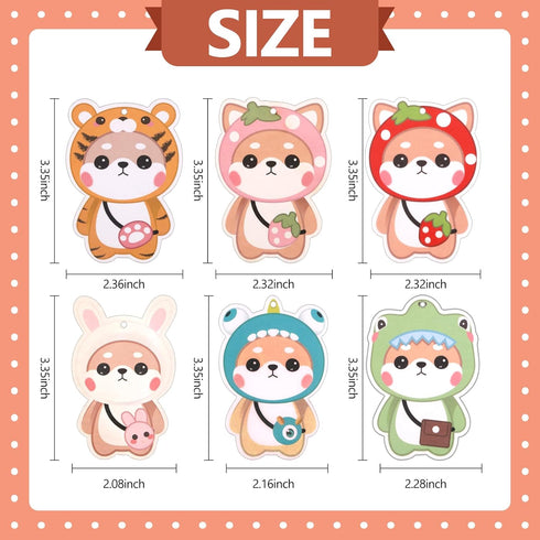 Car Air Fresheners, 6Pcs Shiba Inu Cute Car Air Freshener Hanging Car Rearview Mirror Pendant Scent Hanging Car Ornaments Kawaii Fresheners Automo...