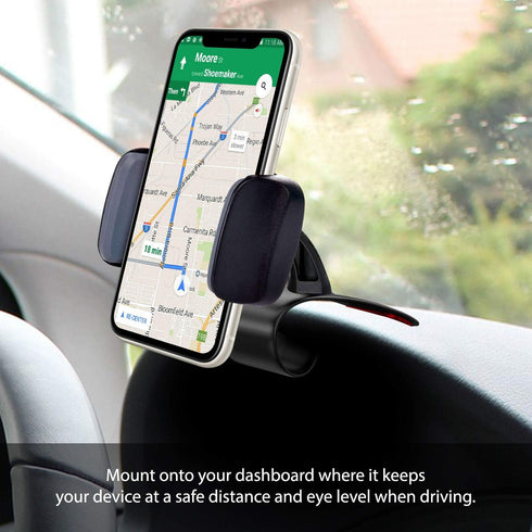 Dashboard Phone Mount Cradle 360 Rotating Smartphone Holder Compatible with iPhones Samsung Galaxy, Google Pixel Smartphones...