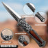 Leaf Patterned Wood Handle Japanese Pocket Knife with Clip, 8.9" Tactical Survival Folding Knife for Outdoor Camping, Hunting, EDC, Fishing, Gifts...
