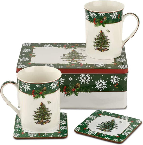 Spode Christmas Tree Annual 5Pc Mug,Tin & Coaster Set...