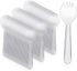 Small Disposable Spork 100PCS Individually Wrapped Forks Mini Spoons Plastic Sporks Disposable Utensils for Desserts Ice Cream for Party, Wedding,...