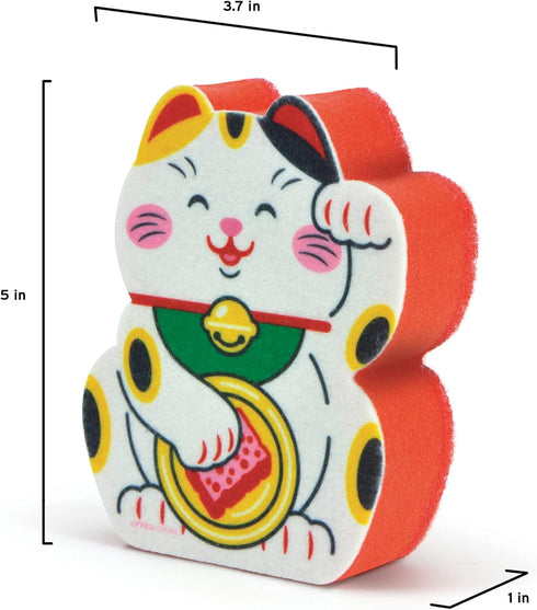 Genuine Fred, FELINE LUCKY, Lucky Cat Kitchen Sponge...