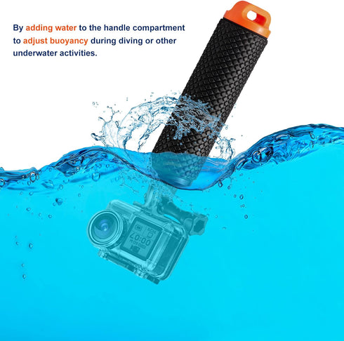 Floating Hand Grip, Waterproof Pole Mount for GoPro Hero 9/8/7/6/5/4/3/3+/2/1 Session, Handle Mount Accessories for Fusion AKASO DJI Osmo Action C...