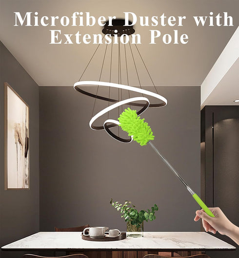 zdyCGTime Microfiber Retractable Cleaning Dust Extendable Pole, Washable Cleaning Dusters Used for Cleaning Supplies for Office, Car, Window, Furn...
