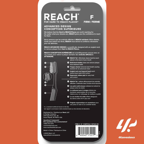 Reach Advanced Design Adult Toothbrush (7 Count) Firm Toothbrush, Effectiveness, Precision & Cleaning | Hygiene Routine...